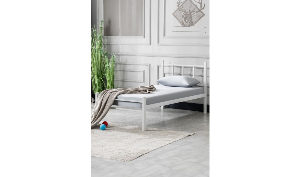 Pat de o persoana, K90 - 90x190 cm, Alb