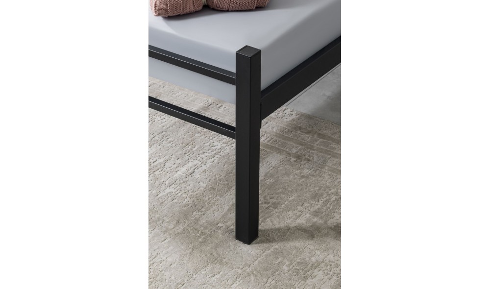 Pat de o persoana, K90 - 90x190 cm, Negru