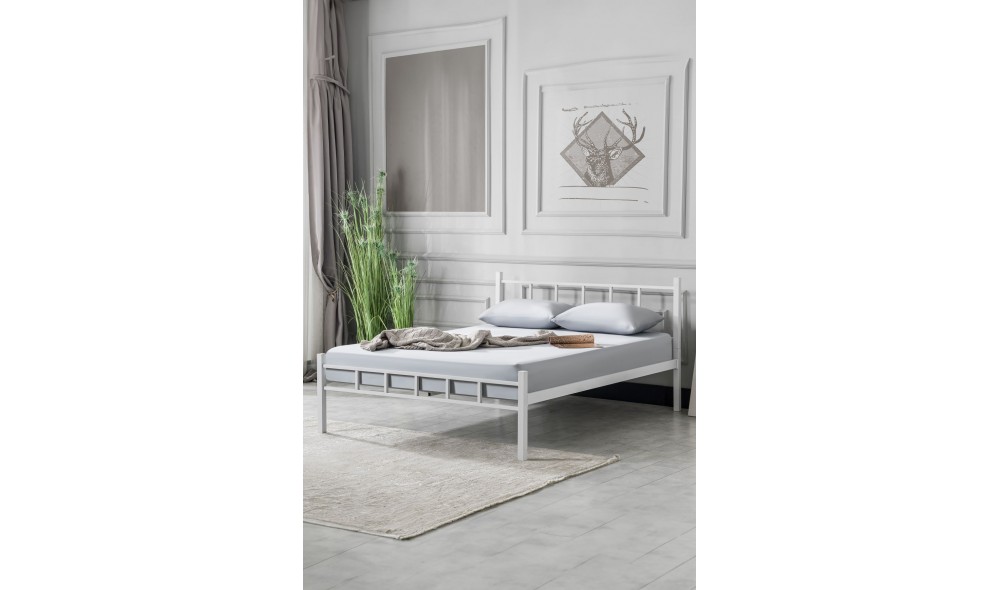 Pat dublu, K90 - 120x200 cm, Alb