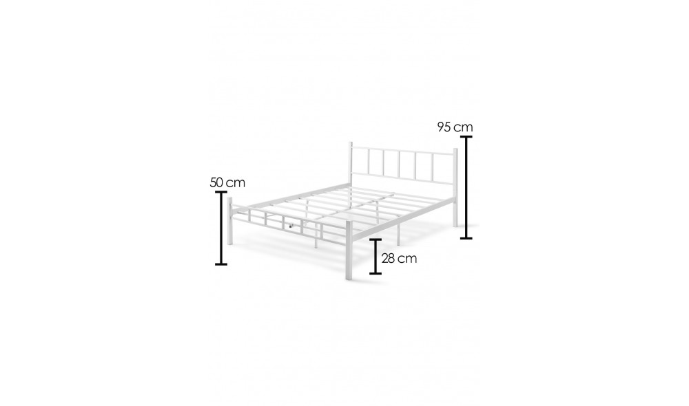 Pat dublu, K90 - 120x200 cm, Alb