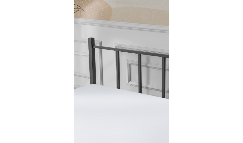 Pat dublu, K90 - 120x200 cm, Negru