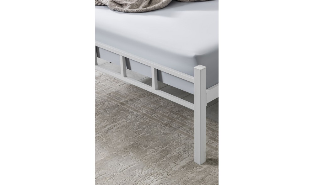 Pat dublu, K90 - 160x200 cm, Alb