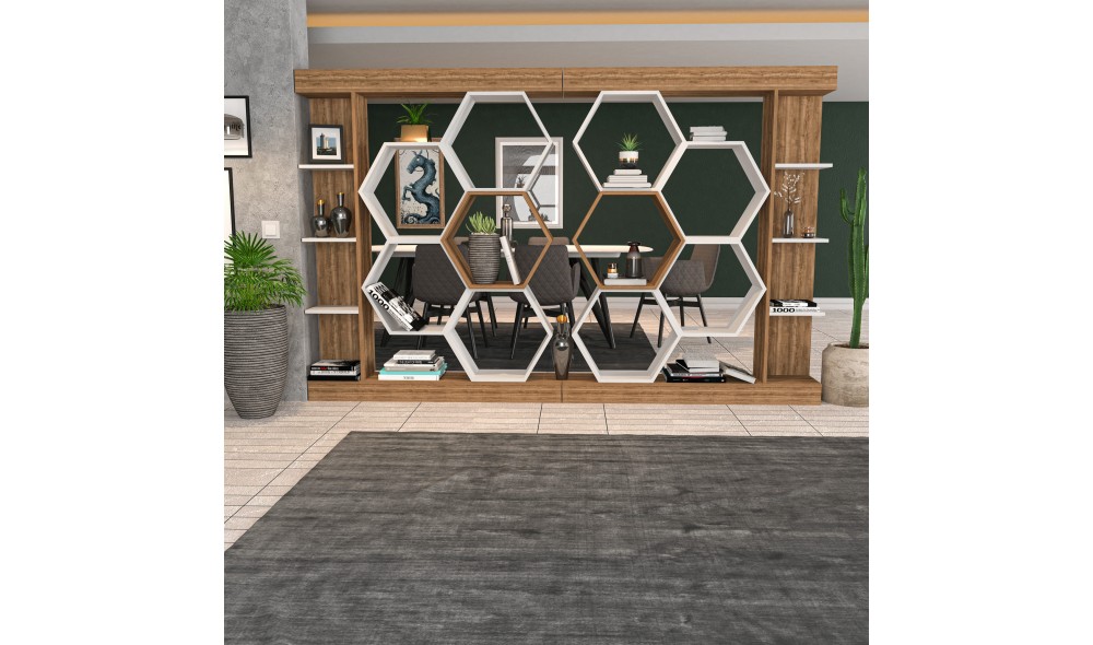 Raft pentru carti, Sueno, AlbNuc, 140 x 177 x 30 cm