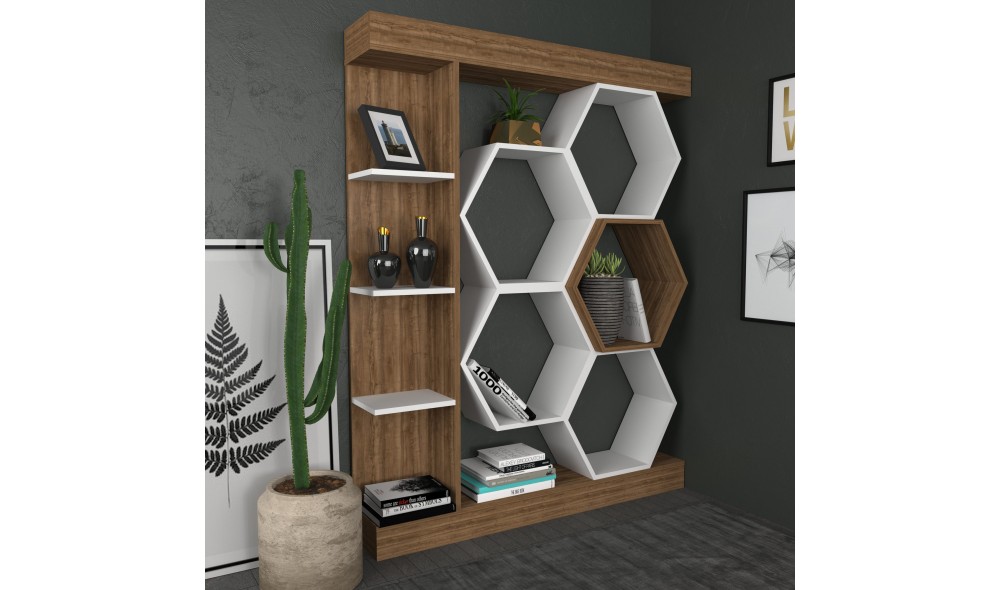 Raft pentru carti, Sueno, AlbNuc, 140 x 177 x 30 cm