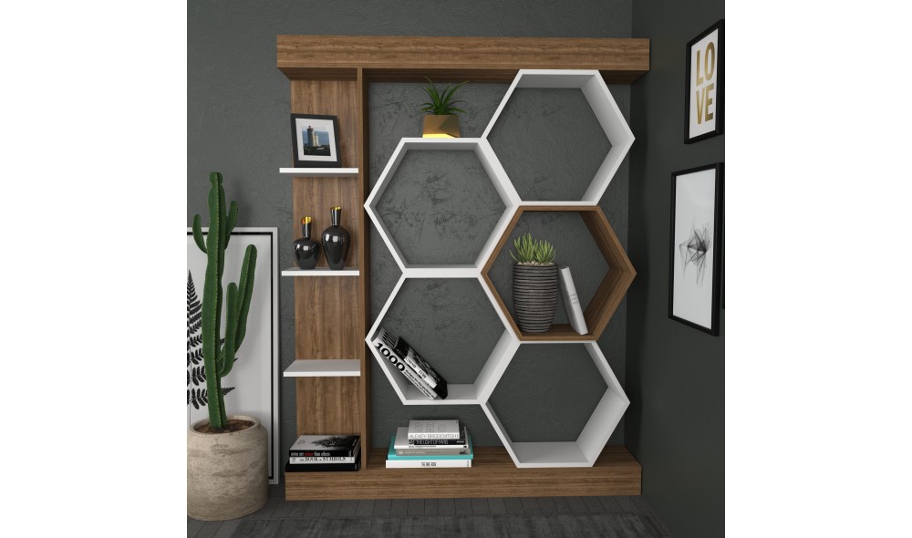 Raft pentru carti, Sueno, AlbNuc, 140 x 177 x 30 cm