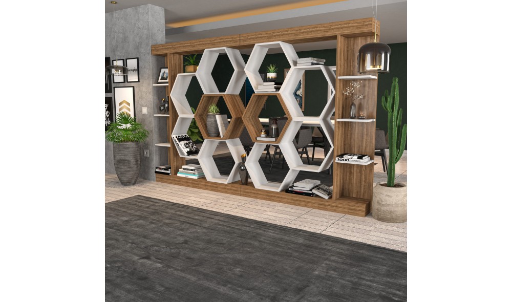 Raft pentru carti, Sueno, AlbNuc, 140 x 177 x 30 cm