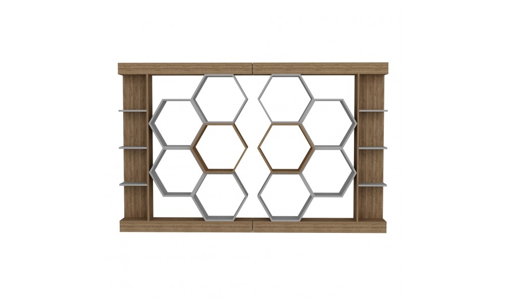 Raft pentru carti, Sueno, AlbNuc, 140 x 177 x 30 cm