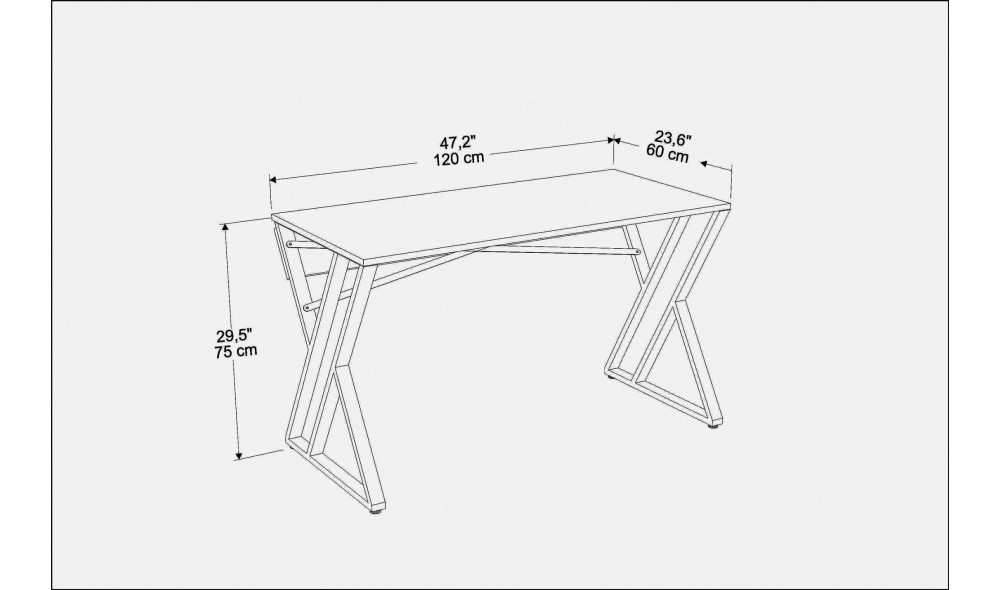 Birou de studiu, Gyza, AlbAur, 120 x 75 x 60 cm
