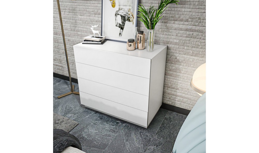 Comoda, Lines, Alb, 90 x 82 x 45 cm