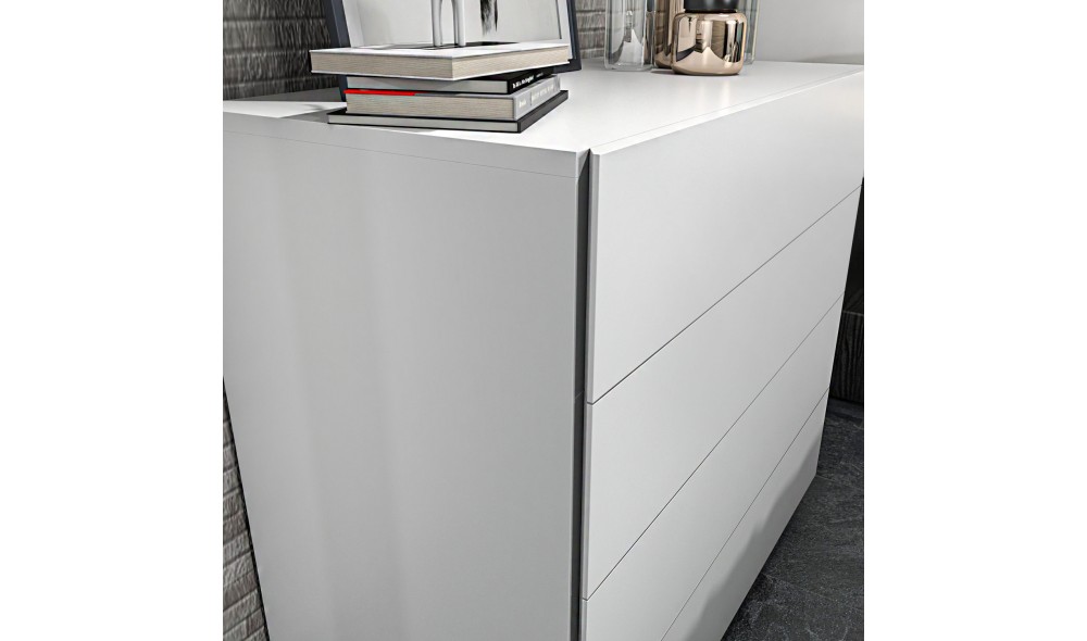 Comoda, Lines, Alb, 90 x 82 x 45 cm