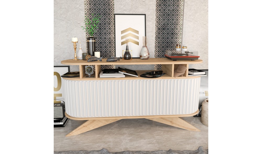 Consola, Stor, StejarAlb, 150 x 75 x 43 cm