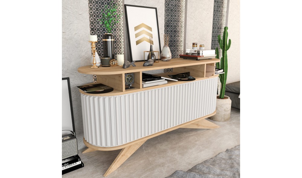 Consola, Stor, StejarAlb, 150 x 75 x 43 cm