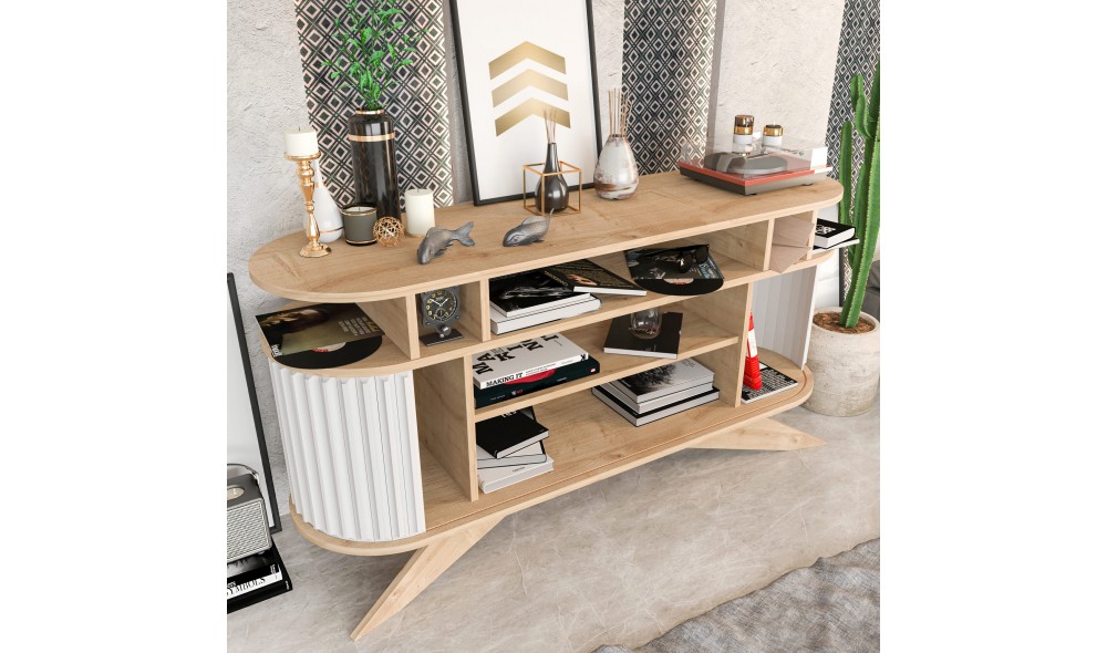 Consola, Stor, StejarAlb, 150 x 75 x 43 cm