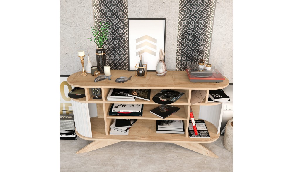 Consola, Stor, StejarAlb, 150 x 75 x 43 cm