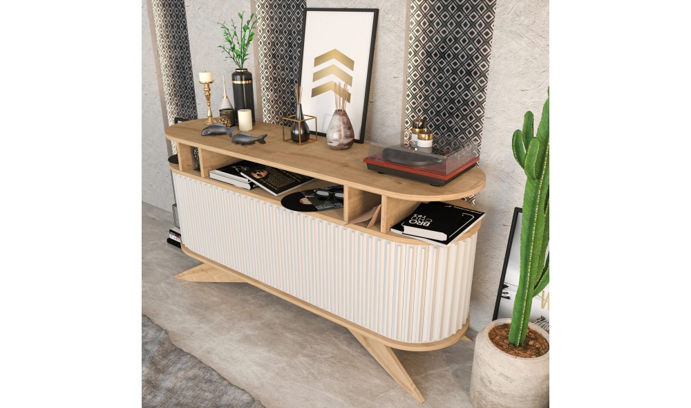 Consola, Stor, StejarAlb, 150 x 75 x 43 cm