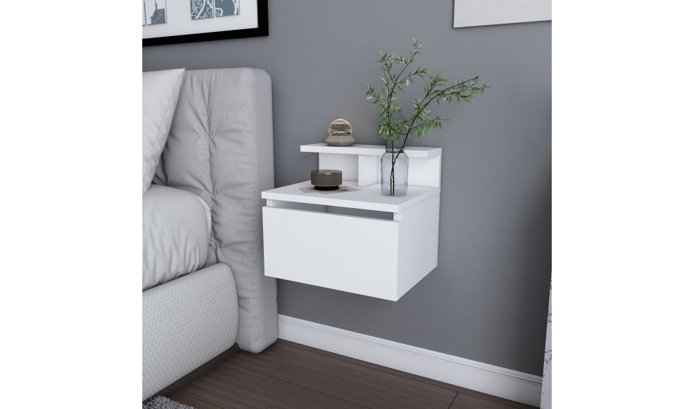 Noptiera, Alice, Alb, 40 x 35 x 32 cm