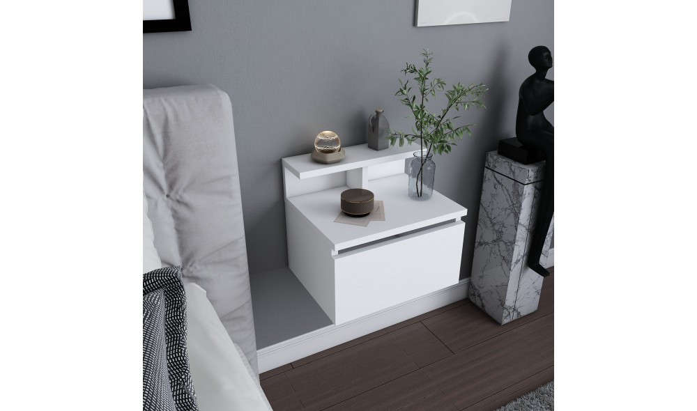 Noptiera, Alice, Alb, 40 x 35 x 32 cm