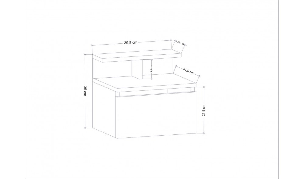 Noptiera, Alice, Alb, 40 x 35 x 32 cm