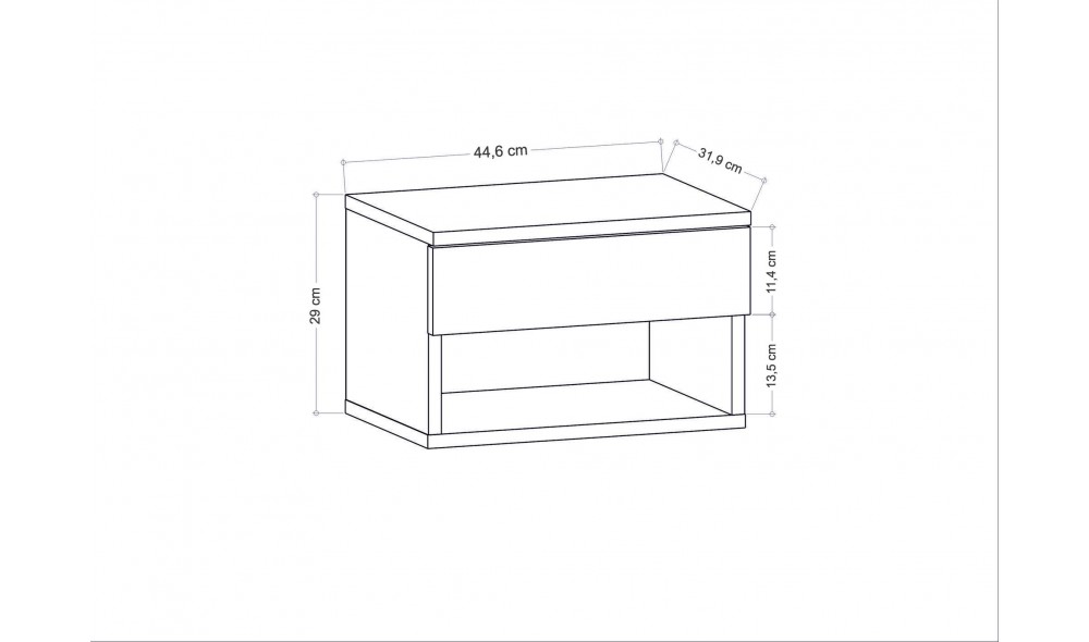 Noptiera, Jamot, Alb, 45 x 32 x 29 cm