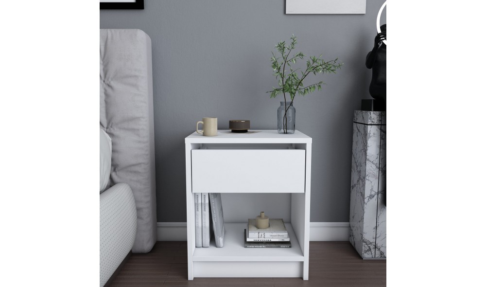 Noptiera, Sheridan, Alb, 45 x 53 x 36 cm