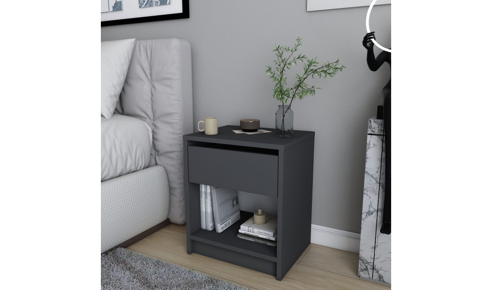 Noptiera, Sheridan, Antracit, 45 x 53 x 36 cm