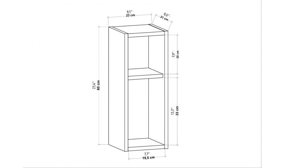 Noptiera, Sault, Alb, 23 x 60 x 22 cm