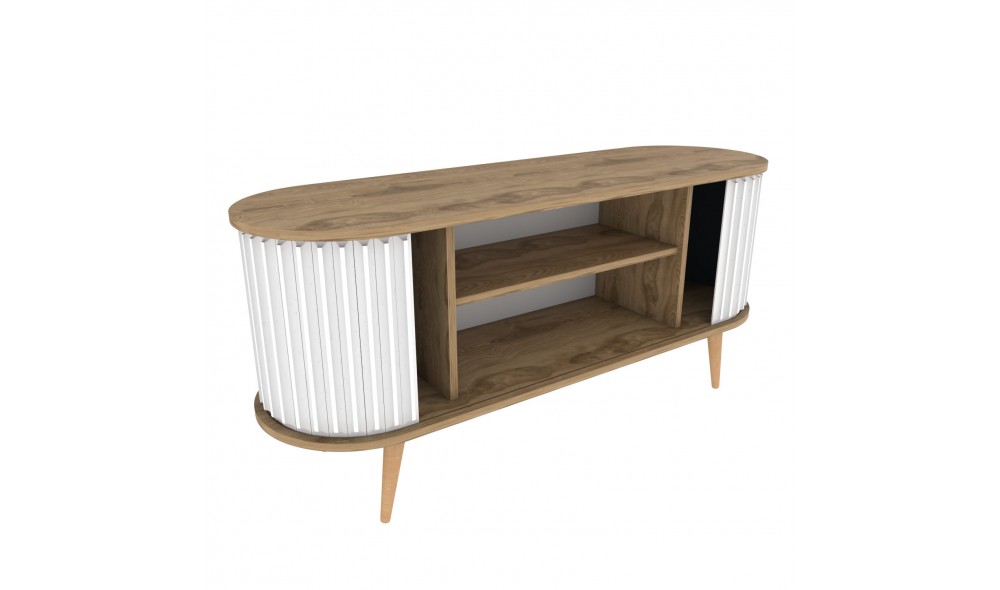 Suport TV, Stor, Oud StejarAlb, 140 x 64 x 43 cm