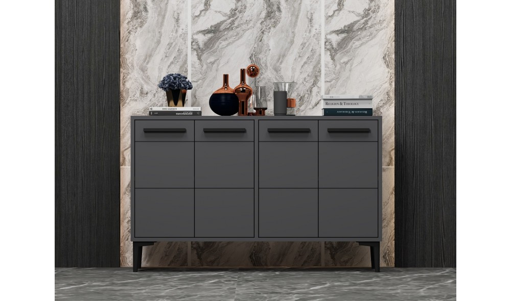 Consola, Stria, Antracit, 120 x 75 x 30 cm