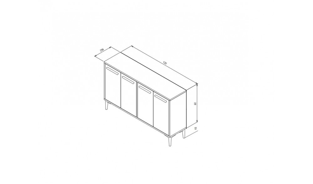 Consola, Stria, Antracit, 120 x 75 x 30 cm