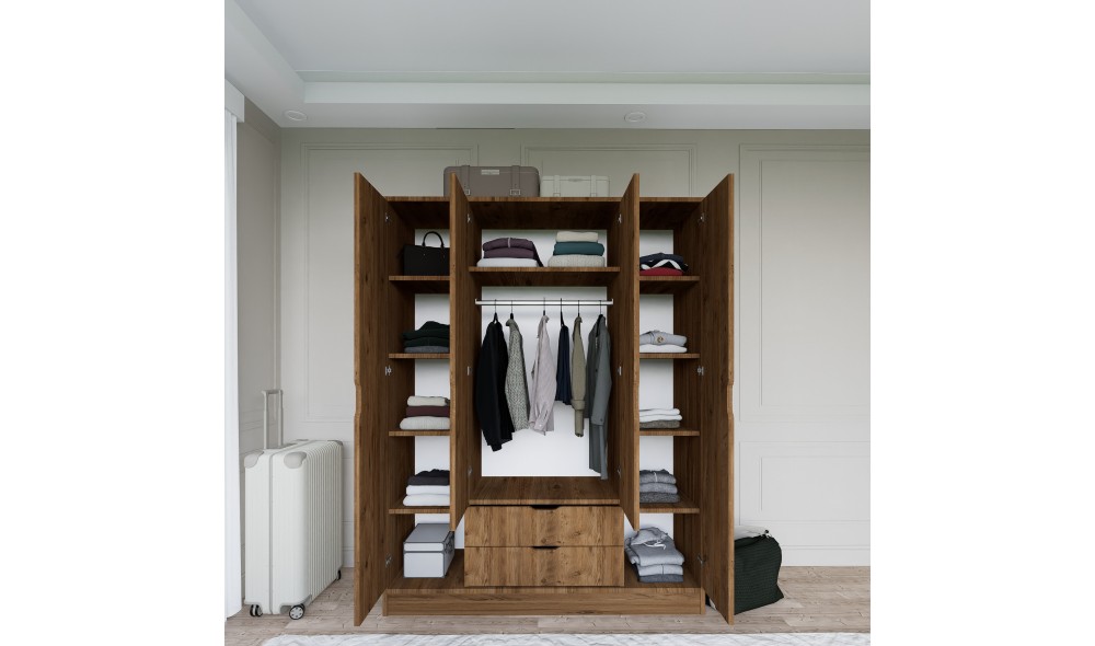 Dulap, 1600-046 - Walnut, 140 x 182 x 45 cm