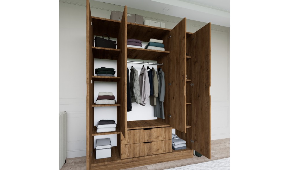 Dulap, 1600-046 - Walnut, 140 x 182 x 45 cm