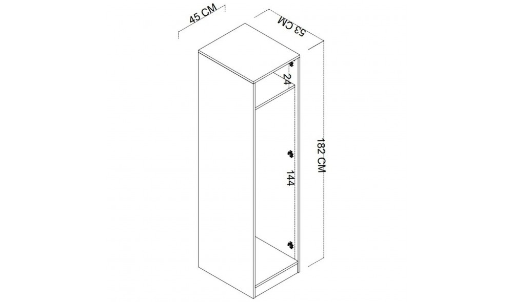 Dulap, Daisy 1600-38 - White, 45 x 182 x 53 cm