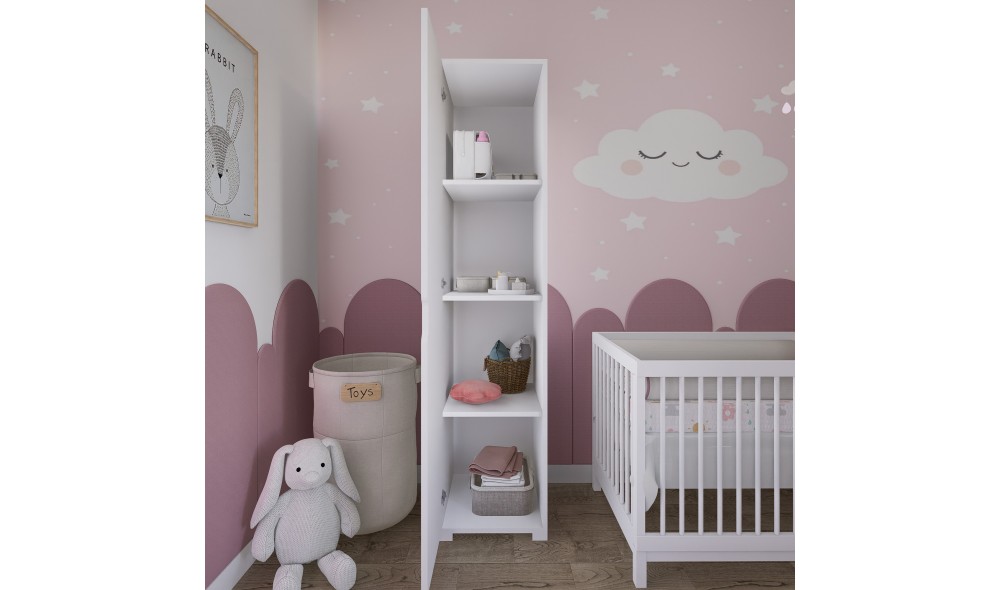 Dulap, Duru 1600-013 - White, 40 x 183 x 45 cm