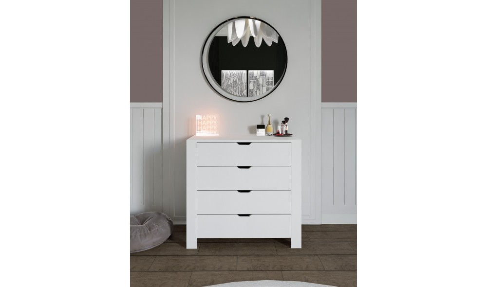 Comoda, Duru 1600-31 - White, 90 x 85 x 42 cm