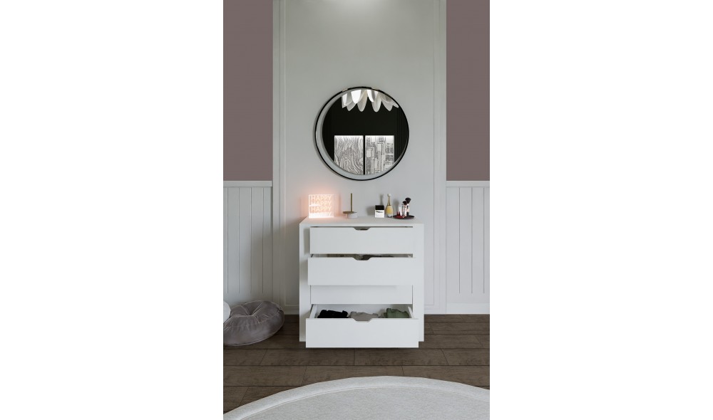 Comoda, Duru 1600-31 - White, 90 x 85 x 42 cm