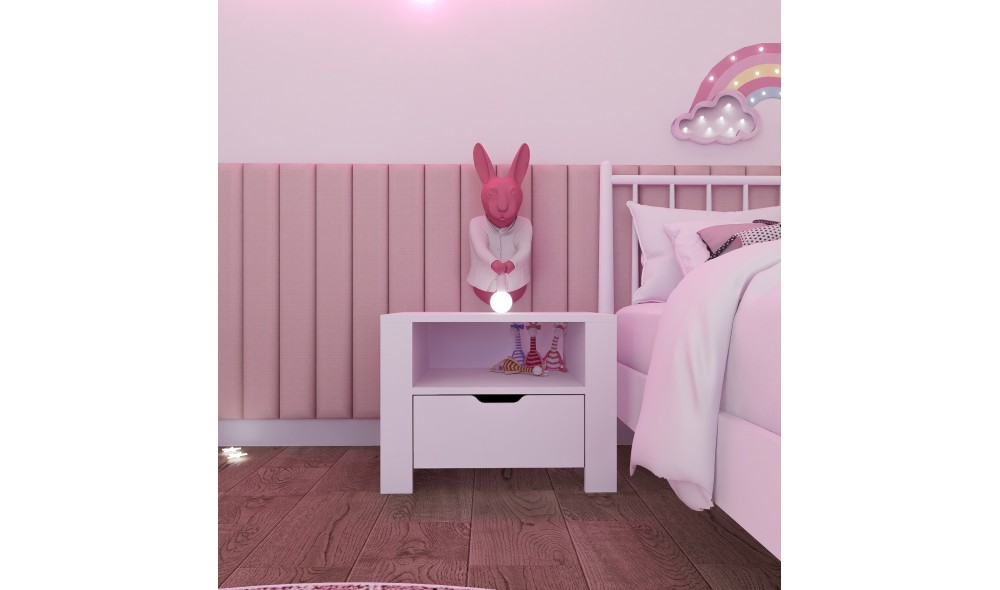 Noptiera, Duru 1600-35 - White, 60 x 45 x 42 cm