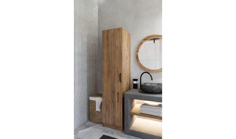 Dulap, Yaman 1 Door - Walnut, 40 x 182 x 47 cm