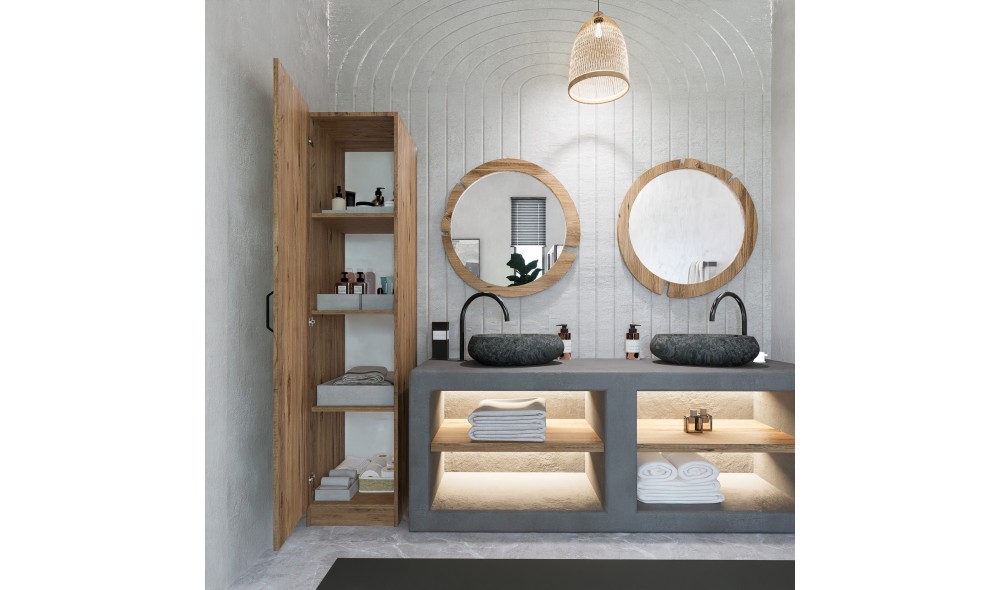 Dulap, Yaman 1 Door - Walnut, 40 x 182 x 47 cm