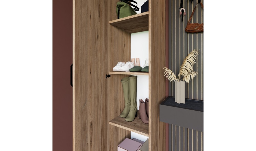 Dulap, Yaman 1 Door - Walnut, 40 x 182 x 47 cm