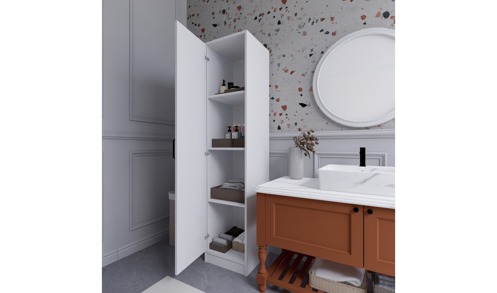 Dulap, Yaman 1 Door - White, 40 x 182 x 47 cm