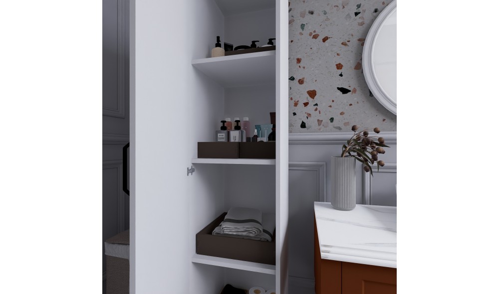 Dulap, Yaman 1 Door - White, 40 x 182 x 47 cm