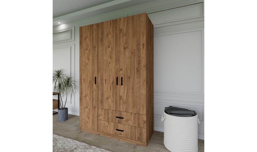 Dulap, Yaman 1600-027 - Walnut, 120 x 181 x 45 cm