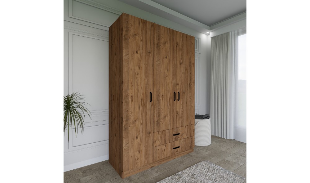 Dulap, Yaman 1600-027 - Walnut, 120 x 181 x 45 cm