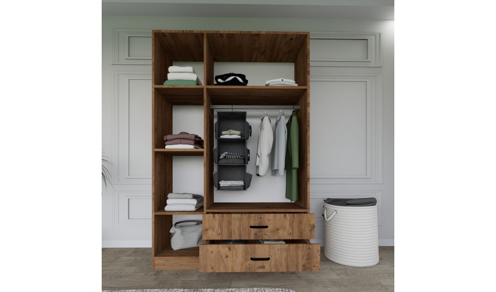 Dulap, Yaman 1600-027 - Walnut, 120 x 181 x 45 cm