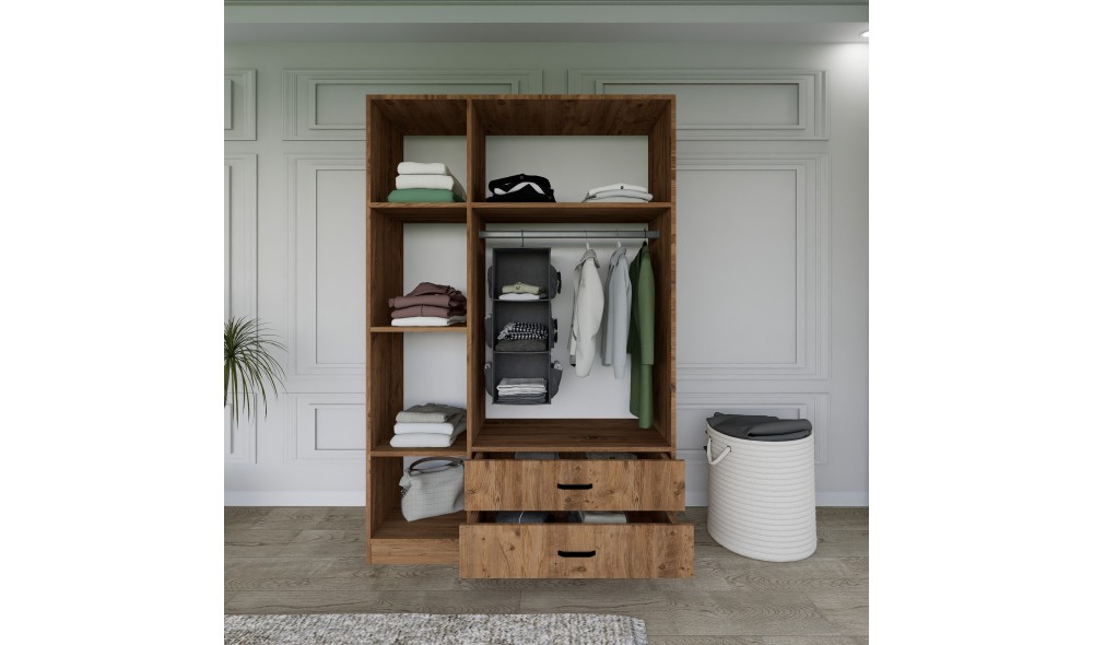 Dulap, Yaman 1600-027 - Walnut, 120 x 181 x 45 cm