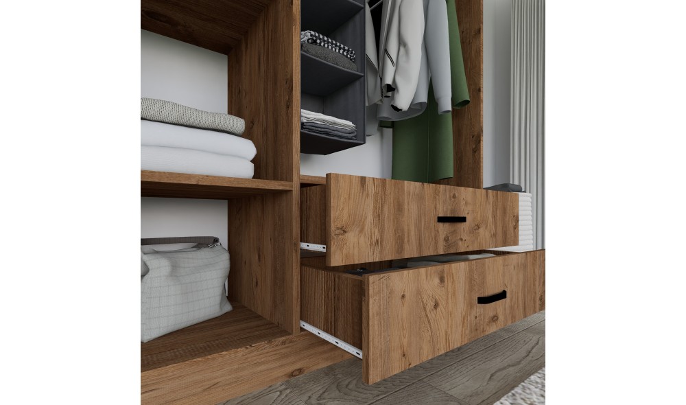 Dulap, Yaman 1600-027 - Walnut, 120 x 181 x 45 cm