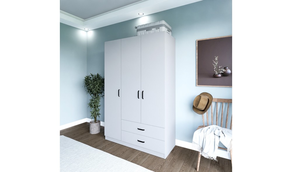 Dulap, Yaman 1600-32 - White, 120 x 181 x 45 cm