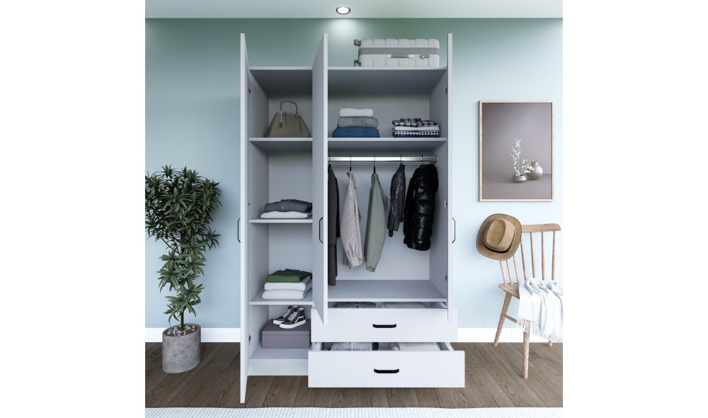 Dulap, Yaman 1600-32 - White, 120 x 181 x 45 cm