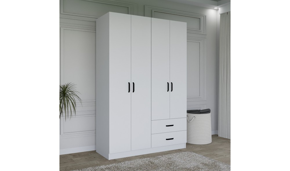 Dulap, Yaman 1600-033 - White, 120 x 180 x 45 cm
