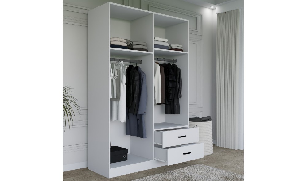 Dulap, Yaman 1600-033 - White, 120 x 180 x 45 cm